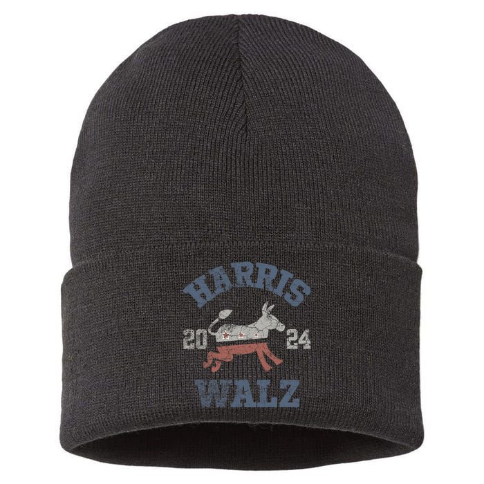 Harris Waltz 2024 Election Kamala Harris Tim Waltz 2024 Support Kamala Sustainable Knit Beanie