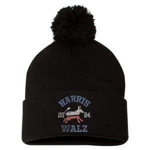 Harris Waltz 2024 Election Kamala Harris Tim Waltz 2024 Support Kamala Pom Pom 12in Knit Beanie