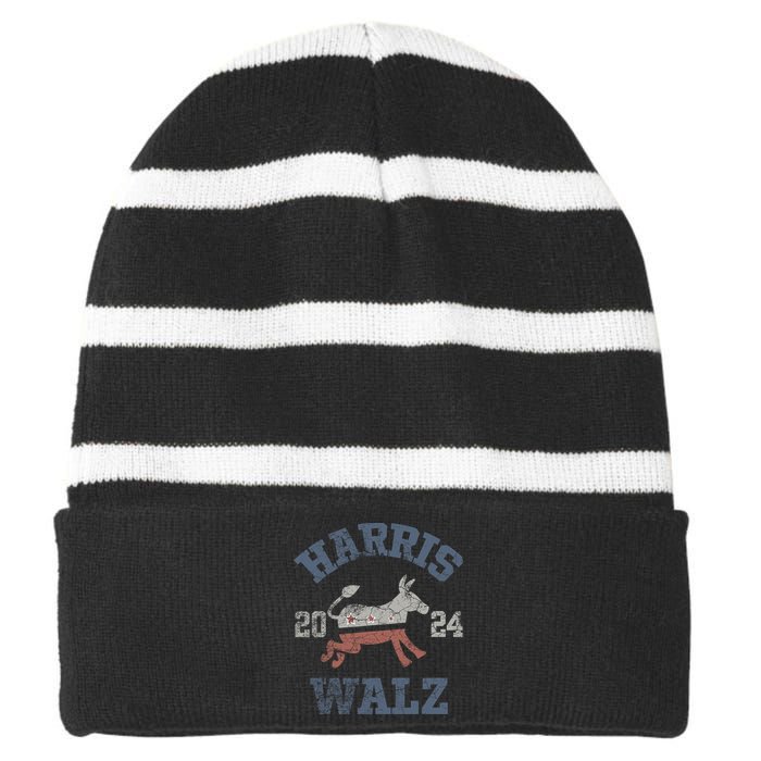 Harris Waltz 2024 Election Kamala Harris Tim Waltz 2024 Support Kamala Striped Beanie with Solid Band