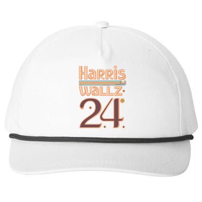 Harris Walz 2024 Funny Gift Abstract Vintage Design Cool Gift Snapback Five-Panel Rope Hat