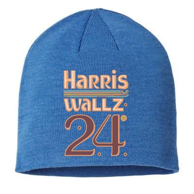 Harris Walz 2024 Funny Gift Abstract Vintage Design Cool Gift Sustainable Beanie