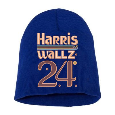 Harris Walz 2024 Funny Gift Abstract Vintage Design Cool Gift Short Acrylic Beanie