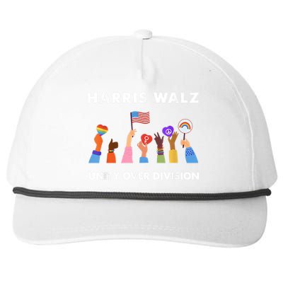 Harris Waltz 2024 Unity Over Division Snapback Five-Panel Rope Hat