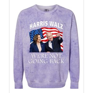 Harris Waltz 2024 We Are Not Going Back Election President Colorblast Crewneck Sweatshirt