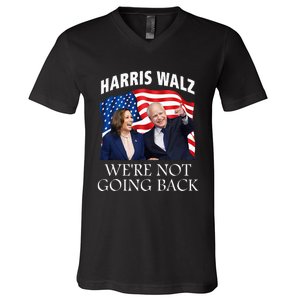 Harris Waltz 2024 We Are Not Going Back Election President V-Neck T-Shirt