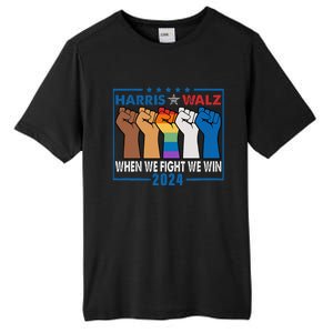 Harris Walz 2024 When We Fight We Win Tall Fusion ChromaSoft Performance T-Shirt