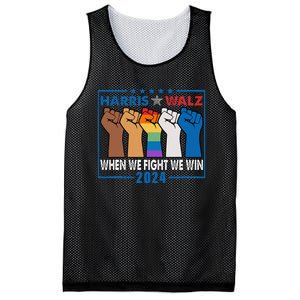 Harris Walz 2024 When We Fight We Win Mesh Reversible Basketball Jersey Tank