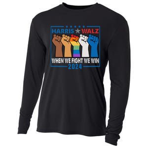 Harris Walz 2024 When We Fight We Win Cooling Performance Long Sleeve Crew