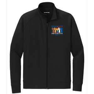 Harris Walz 2024 When We Fight We Win Stretch Full-Zip Cadet Jacket