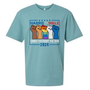 Harris Walz 2024 When We Fight We Win Sueded Cloud Jersey T-Shirt