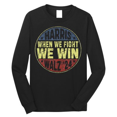 Harris Waltz 2024 When We Fight We Win American Election Long Sleeve Shirt