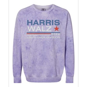 Harris Waltz 2024 Unity Over Division Kamala Harris Tim Walz Colorblast Crewneck Sweatshirt