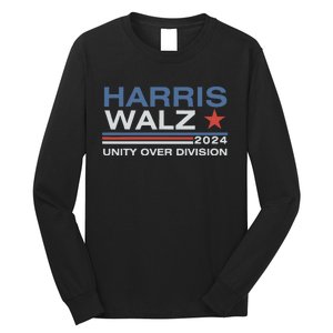 Harris Waltz 2024 Unity Over Division Kamala Harris Tim Walz Long Sleeve Shirt