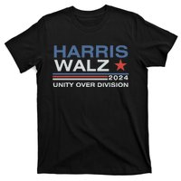 Harris Waltz 2024 Unity Over Division Kamala Harris Tim Walz T-Shirt