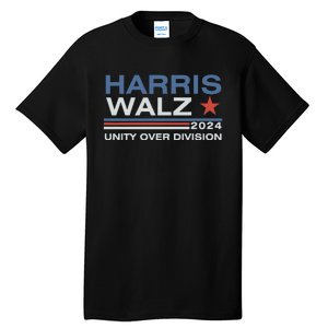 Harris Waltz 2024 Unity Over Division Kamala Harris Tim Walz Tall T-Shirt