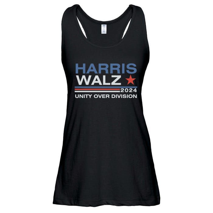 Harris Waltz 2024 Unity Over Division Kamala Harris Tim Walz Ladies Essential Flowy Tank