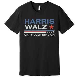 Harris Waltz 2024 Unity Over Division Kamala Harris Tim Walz Premium T-Shirt