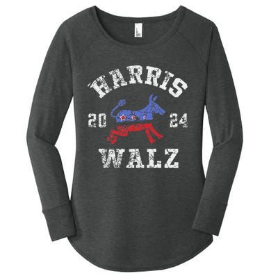 Harris Walz 2024 Election Kamala Harris Tim Waltz 2024 Gift Women's Perfect Tri Tunic Long Sleeve Shirt