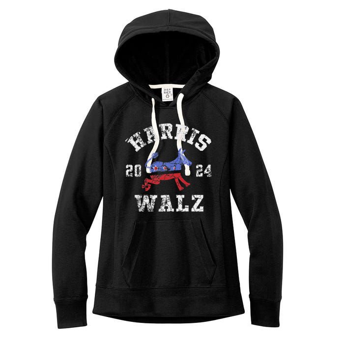 Harris Walz 2024 Election Kamala Harris Tim Waltz 2024 Gift Women's Fleece Hoodie