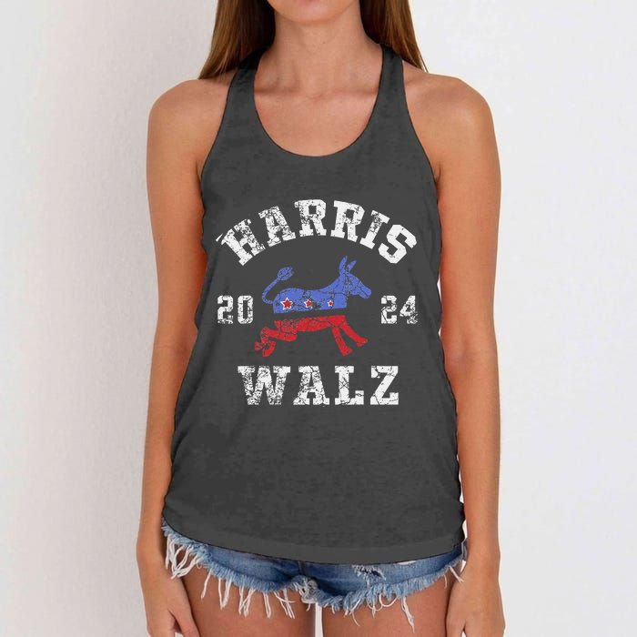 Harris Walz 2024 Election Kamala Harris Tim Waltz 2024 Gift Women's Knotted Racerback Tank