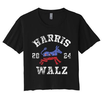 Harris Walz 2024 Election Kamala Harris Tim Waltz 2024 Gift Women's Crop Top Tee