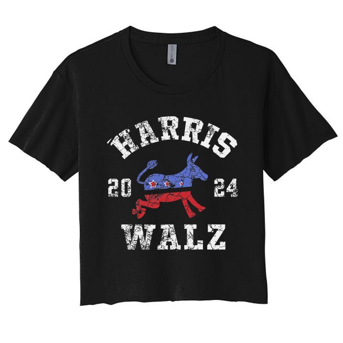 Harris Walz 2024 Election Kamala Harris Tim Waltz 2024 Gift Women's Crop Top Tee