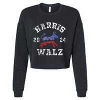 Harris Walz 2024 Election Kamala Harris Tim Waltz 2024 Gift Cropped Pullover Crew