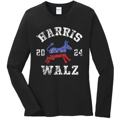 Harris Walz 2024 Election Kamala Harris Tim Waltz 2024 Gift Ladies Long Sleeve Shirt