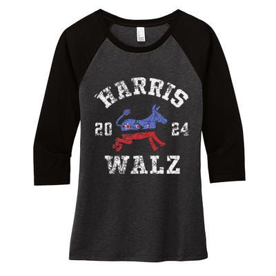 Harris Walz 2024 Election Kamala Harris Tim Waltz 2024 Gift Women's Tri-Blend 3/4-Sleeve Raglan Shirt