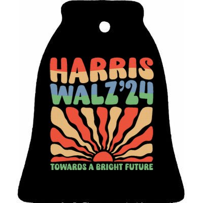 Harris Walz 24 Towards A Bright Future Ceramic Bell Ornament