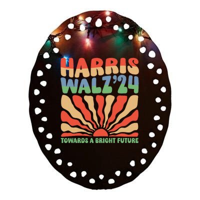 Harris Walz 24 Towards A Bright Future Ceramic Oval Ornament