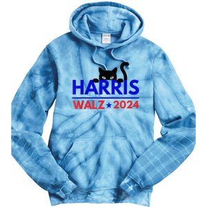 Harris Walz 2024 Funny Cat Election Kamala Tie Dye Hoodie