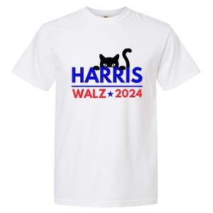 Harris Walz 2024 Funny Cat Election Kamala Garment-Dyed Heavyweight T-Shirt