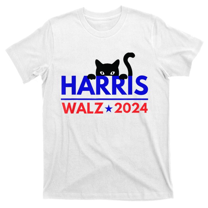 Harris Walz 2024 Funny Cat Election Kamala T-Shirt