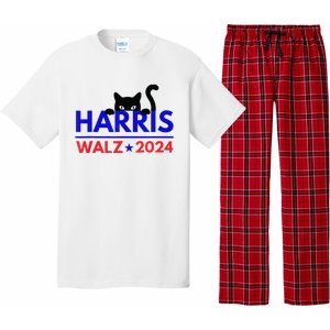 Harris Walz 2024 Funny Cat Election Kamala Pajama Set