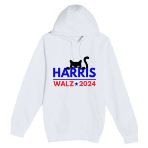 Harris Walz 2024 Funny Cat Election Kamala Premium Pullover Hoodie