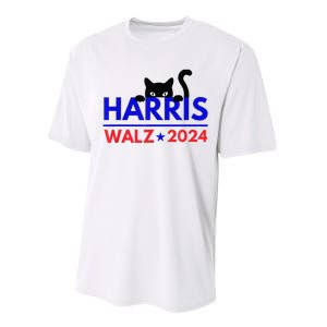 Harris Walz 2024 Funny Cat Election Kamala Performance Sprint T-Shirt