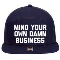 Harris Walz 2024 Mind Your Own Damn Business 7 Panel Mesh Trucker Snapback Hat