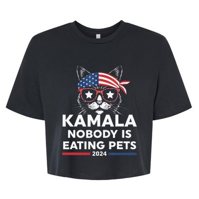 Harris Walz 2024 Nobody Is Eating Pets Bella+Canvas Jersey Crop Tee