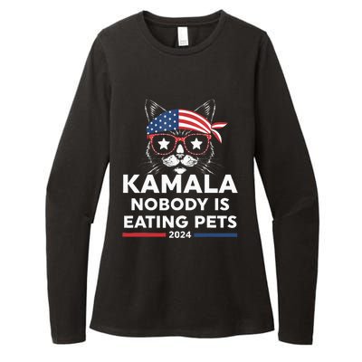 Harris Walz 2024 Nobody Is Eating Pets Womens CVC Long Sleeve Shirt