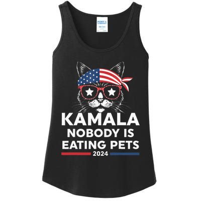 Harris Walz 2024 Nobody Is Eating Pets Ladies Essential Tank