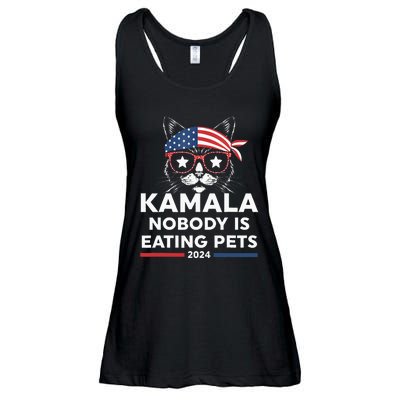 Harris Walz 2024 Nobody Is Eating Pets Ladies Essential Flowy Tank