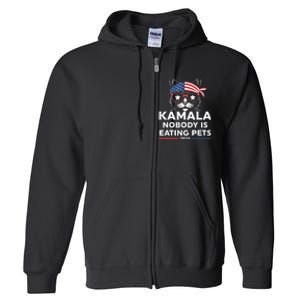 Harris Walz 2024 Nobody Is Eating Pets Full Zip Hoodie