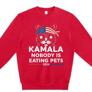 Harris Walz 2024 Nobody Is Eating Pets Premium Crewneck Sweatshirt