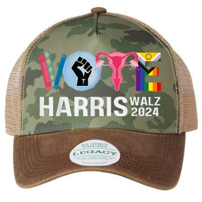 Harris Walz 24 Vote Books Lgbt Election Legacy Tie Dye Trucker Hat