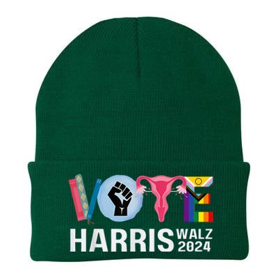 Harris Walz 24 Vote Books Lgbt Election Knit Cap Winter Beanie