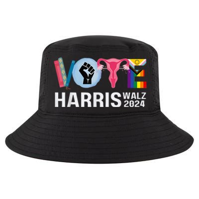 Harris Walz 24 Vote Books Lgbt Election Cool Comfort Performance Bucket Hat