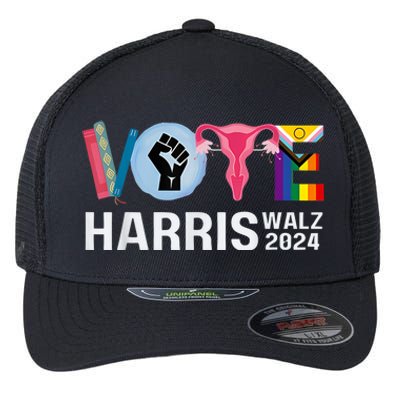 Harris Walz 24 Vote Books Lgbt Election Flexfit Unipanel Trucker Cap