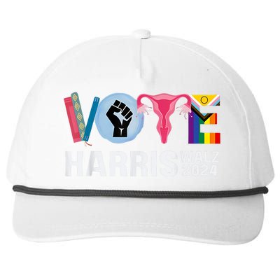 Harris Walz 24 Vote Books Lgbt Election Snapback Five-Panel Rope Hat