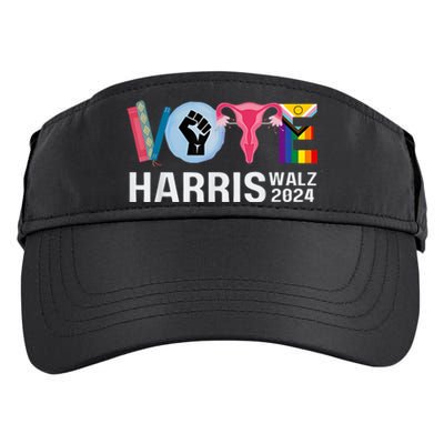 Harris Walz 24 Vote Books Lgbt Election Adult Drive Performance Visor